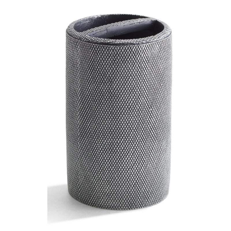 Silver Textured Resin Toothbrush Holder for Kids