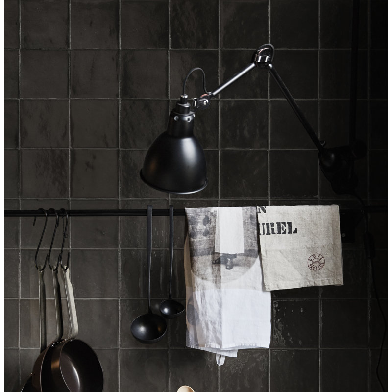 Marrakesh Zellige | 4"x4" Ceramic Wall Tile, Nero