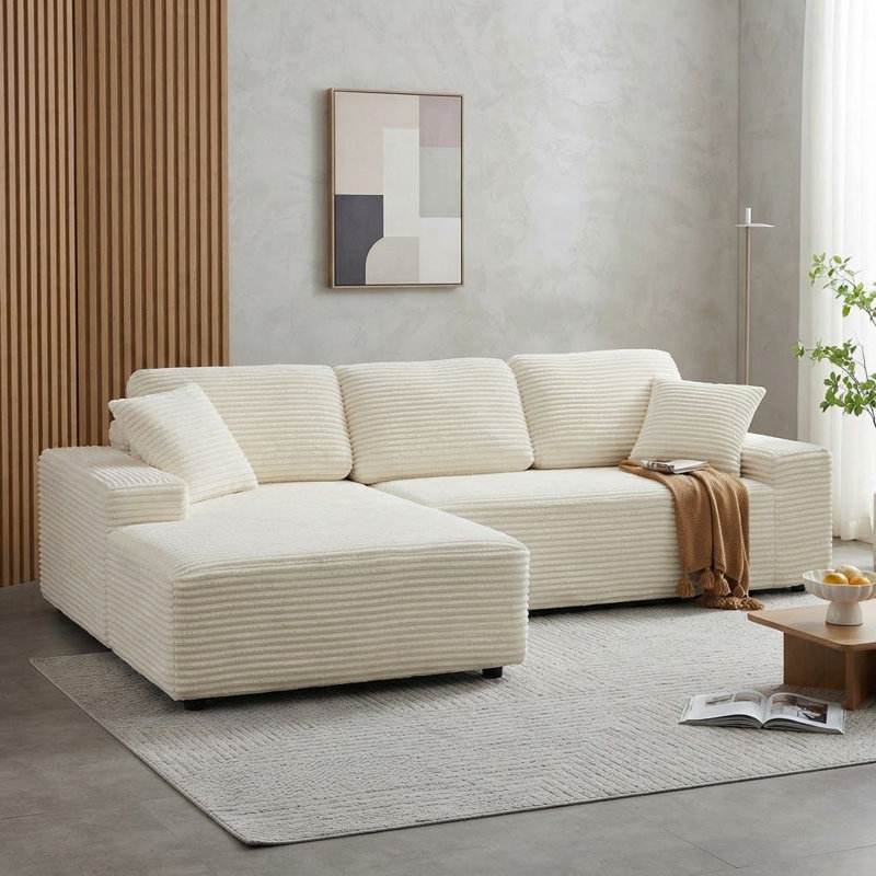 93.7 " Corduroy Sofa, Beige