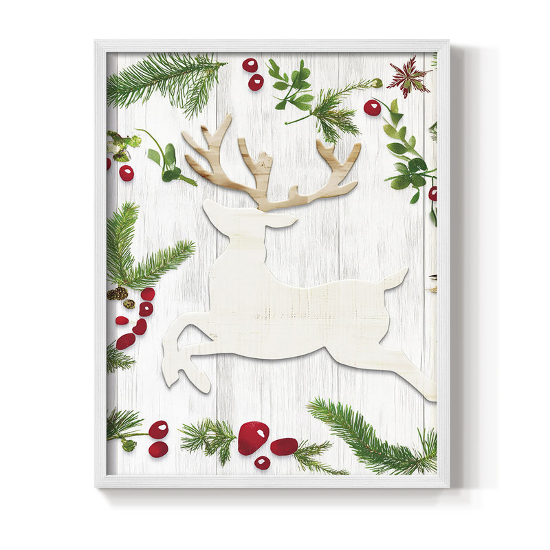 Reproduction encadrée - bois massif, H 21 po x l 17 po, Blanc