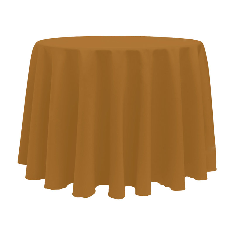10 Pack Round Polyester Linen Tablecloth, 120" x 120", Copper
