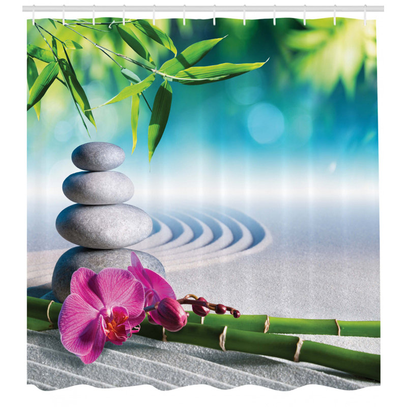 Shower Curtain with Hooks Included, 75" H x 69" W