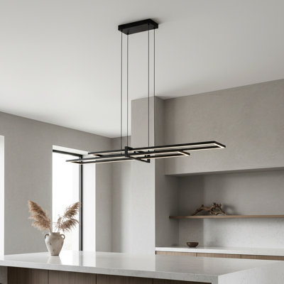 Lustre linéaire pour îlot de cuisine à 2 lumières avec interrupteur à DEL 48 pouces Frode