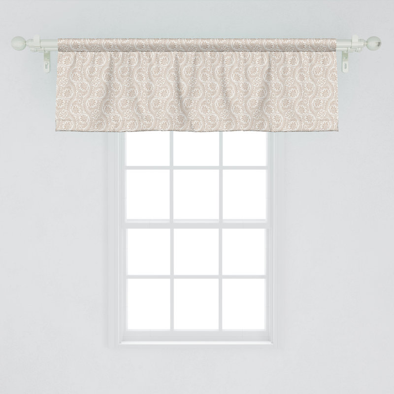 Ensemble de 2 cantonnières Ambesonne Vintage parchemin floral abstrait brun clair 54 po x 18 po