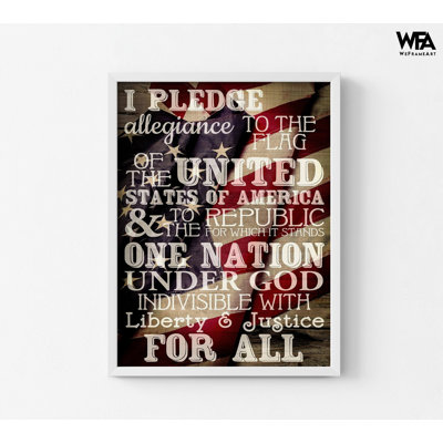 «The Pledge of Allegiance», impression d'affiche, idée de décoration murale pour la classe de l'histoire du lycée, bibliothèque murale, KA