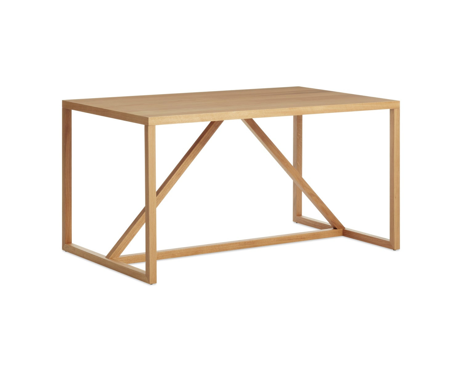 Strut Dining Table, 28" W x 56" L, Standard (29" Height), Oak
