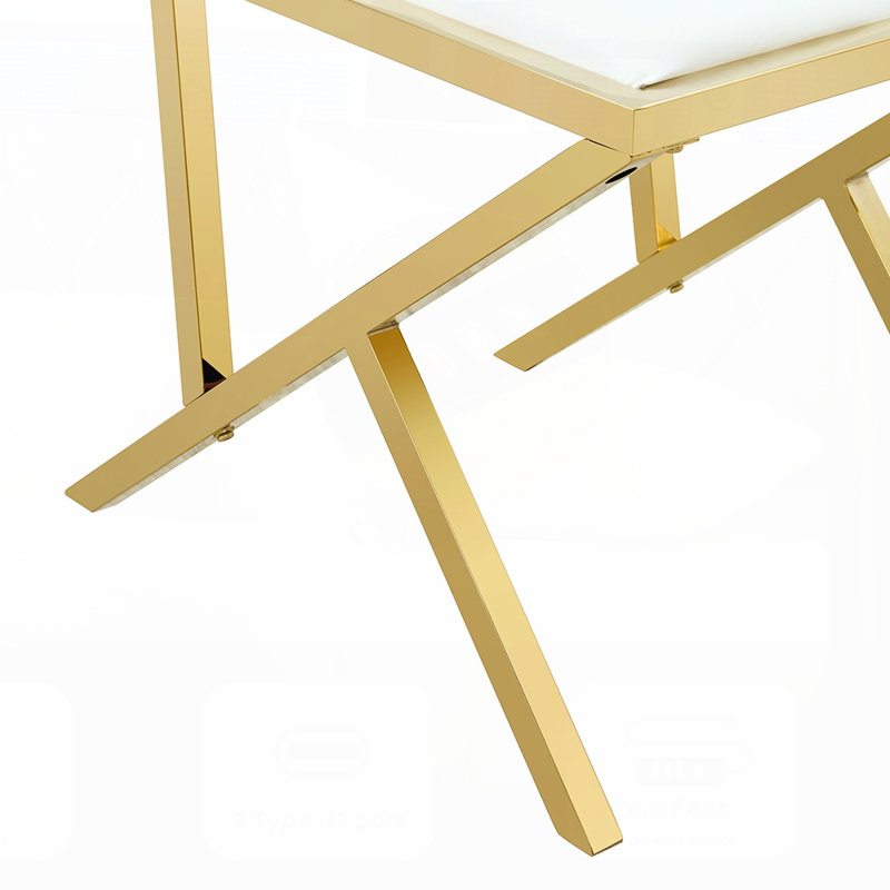 Ensemble de table de salle à manger et de chaises en polyuréthane de luxe moderne, élégant et fonctionnel, Blanc