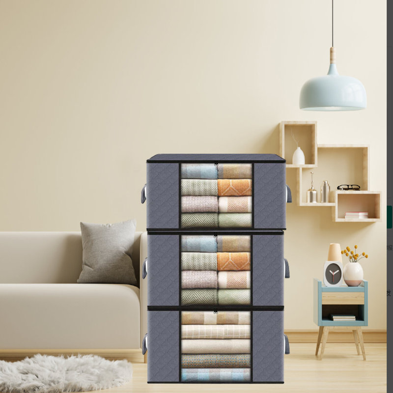 Ensemble de sacs de rangement en tissu, gris