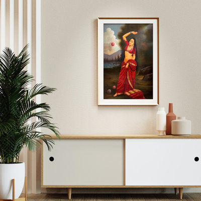 A Young Lady, Perhaps Menaka, Playing With Balls | Oil Painting On Canvas