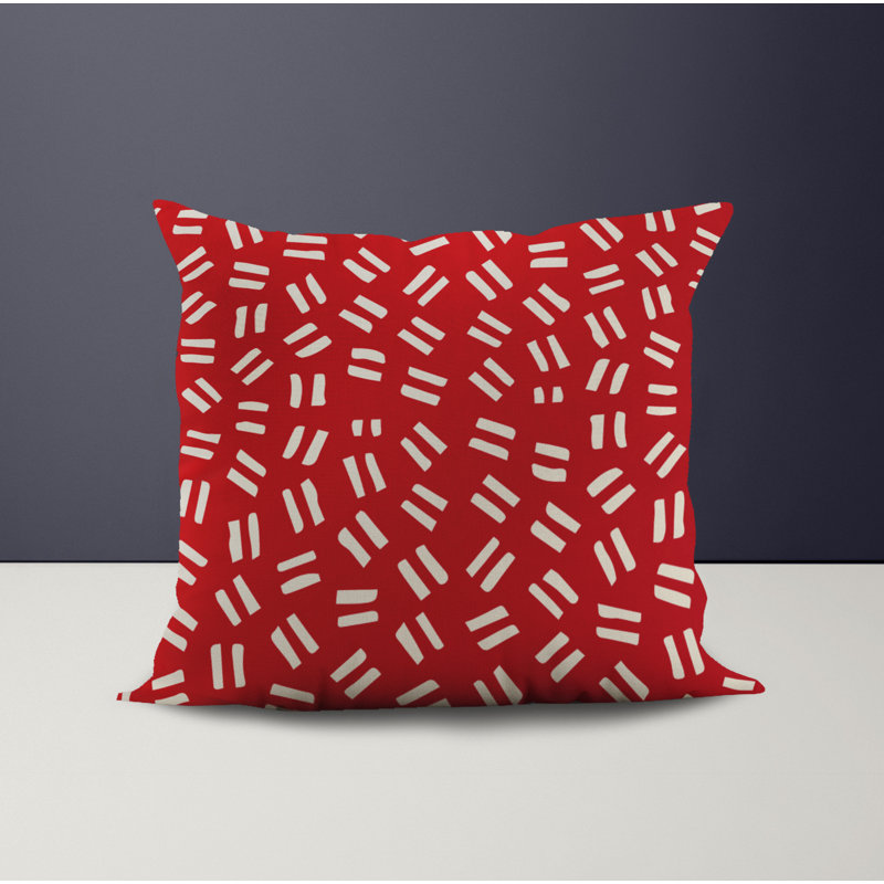 Jeté carré intérieur / extérieur en polyester Ikom, L 15 po x H 15 po, Rouge