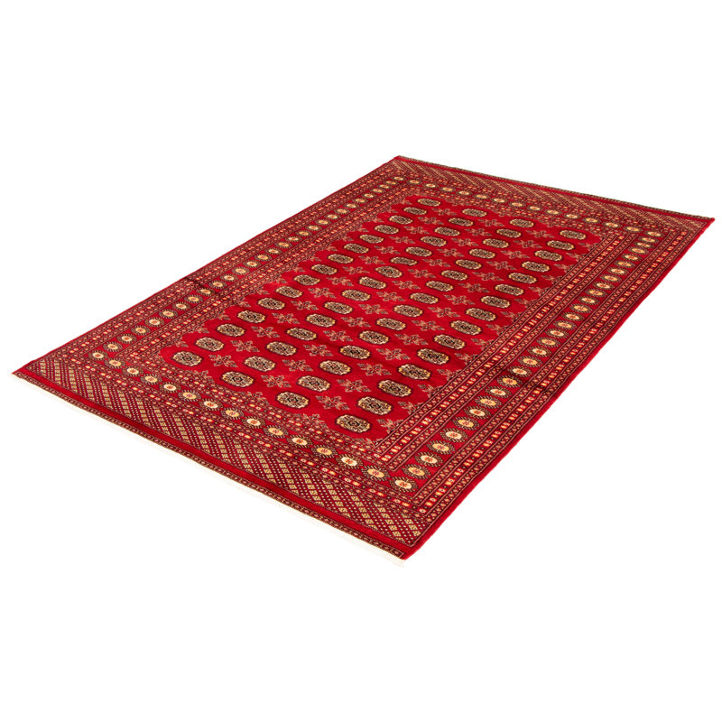 Tapis rouge Finha Peshawar Bokhara 6 pi 6 po x 9 pi 10 po