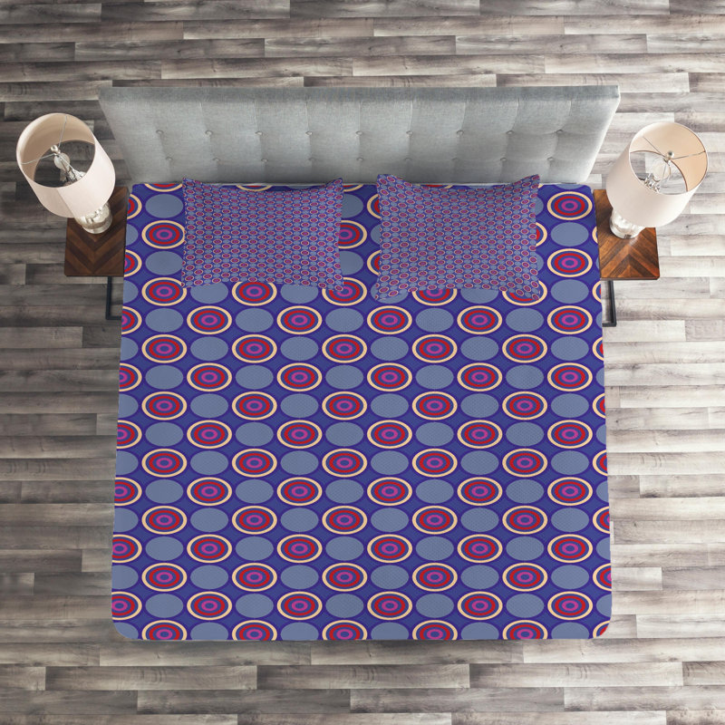 Modern & Contemporary Paisley Coverlet, King Bedspread + 2 Shams