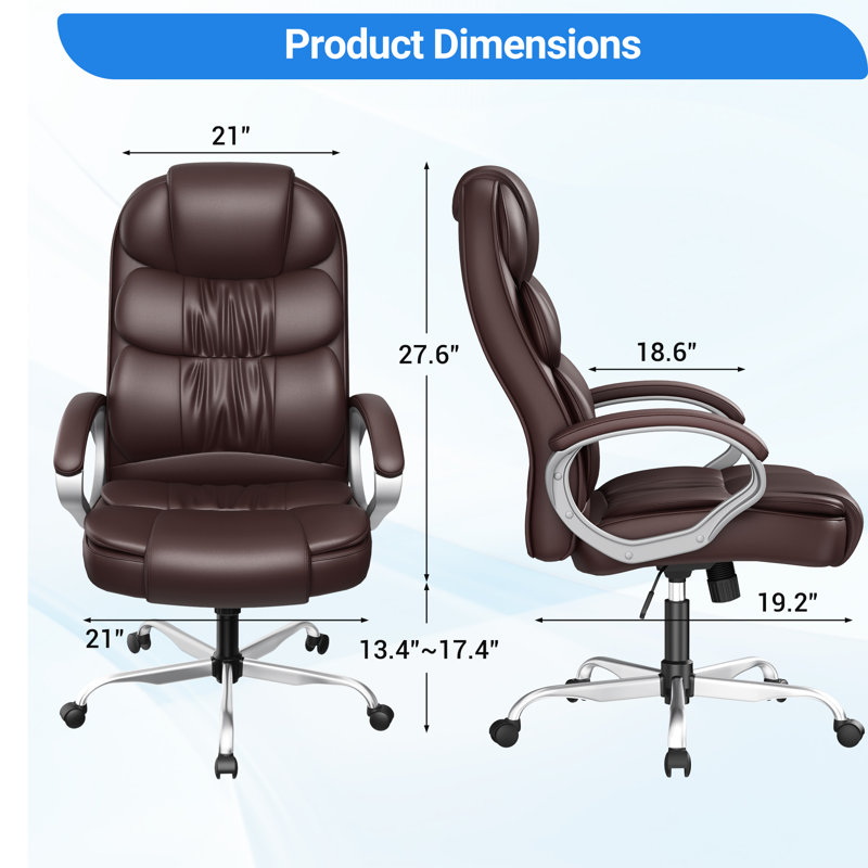 Carleen Executive Chair with Headrest, Brown