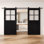 Portes de grange en verre givré non assemblées et finies avec ensemble de quincaillerie d'installation sans dérivation de 50 po x 84 po Homacer