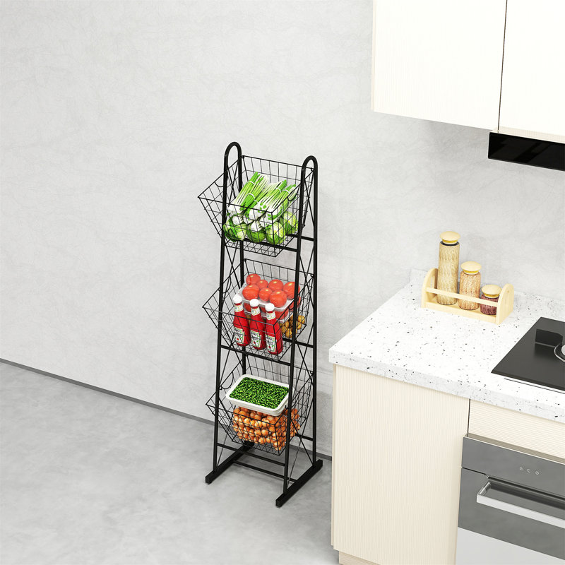 Rangement à 3 niveaux pour panier de cuisine