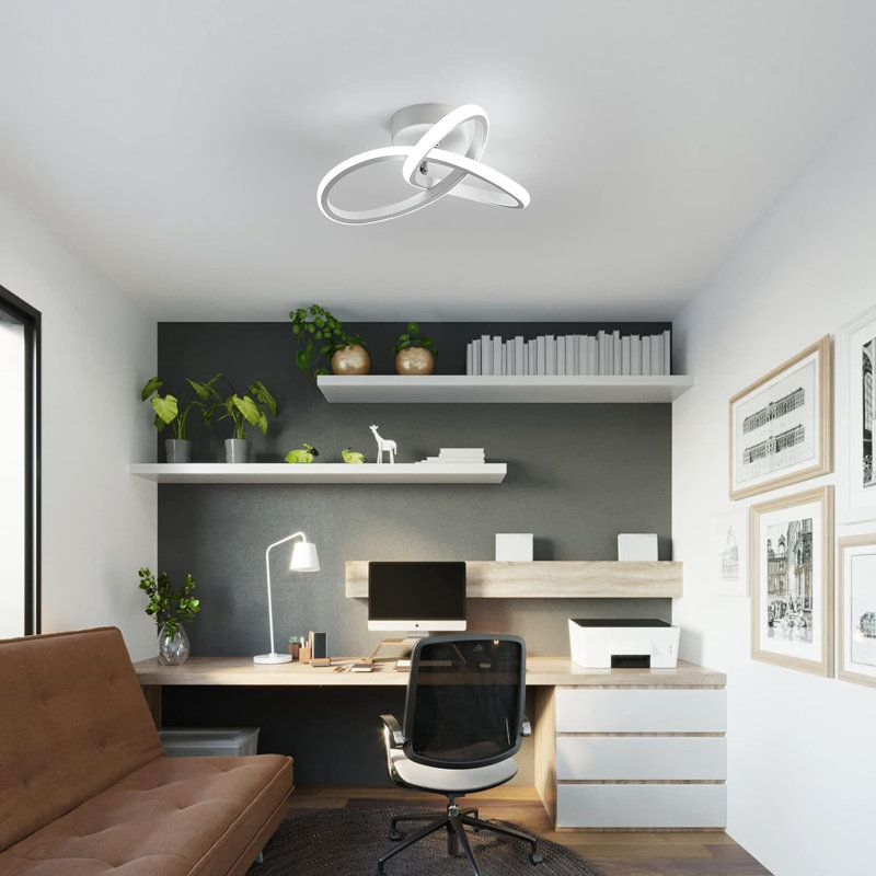 Aziria 3-Light LED Flush Mount Ceiling Light, 11cm H x 30cm W x 30cm D, White, White Light (6500K)
