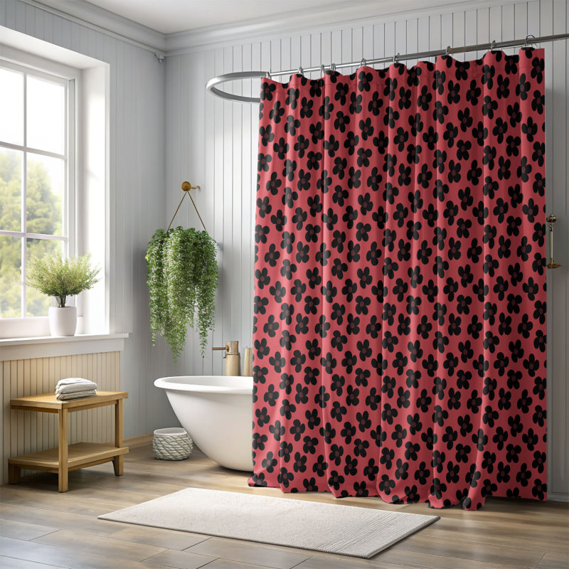 Rideau de douche standard 1 pièce Prism Blooms 0021, H 74 po x l 71 po