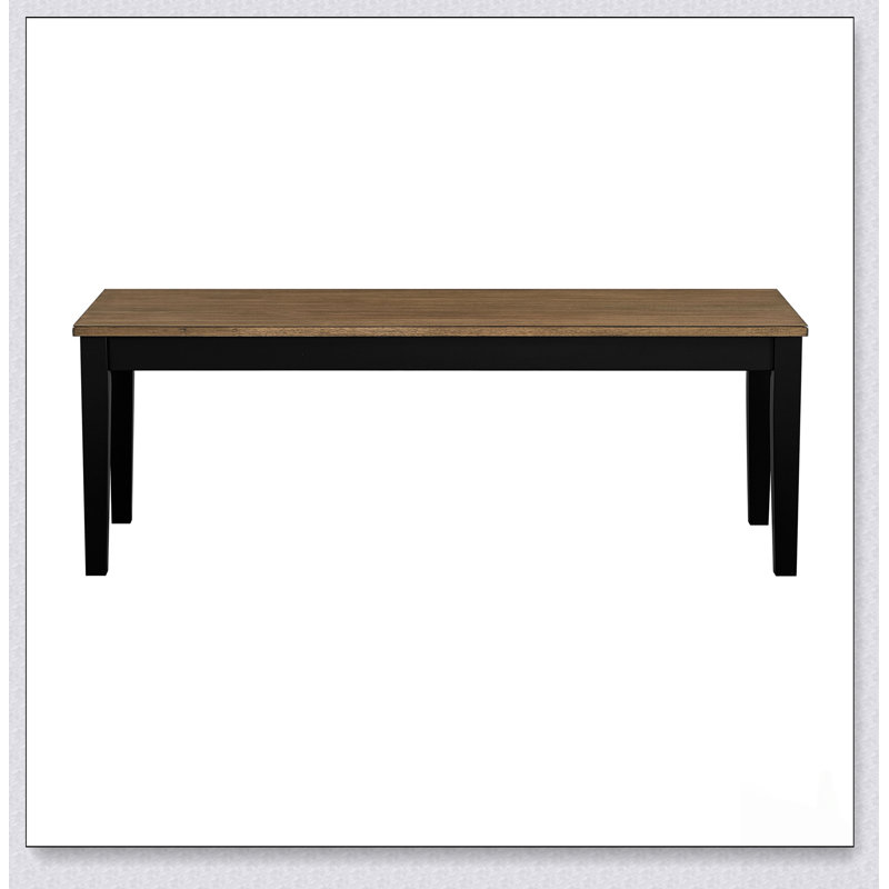 Banc en bois à 2 tons de finition noire pour une maison de campagne moderne, peu encombrante et durable
