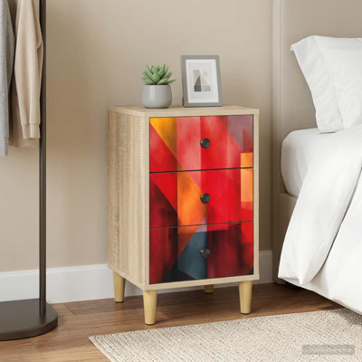 36cm W Engineered Wood Bedside Table