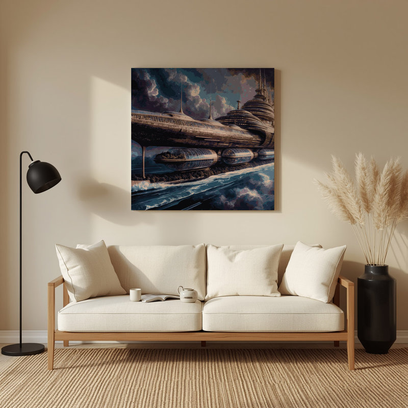 Art mural gris Space Space vaisseaux