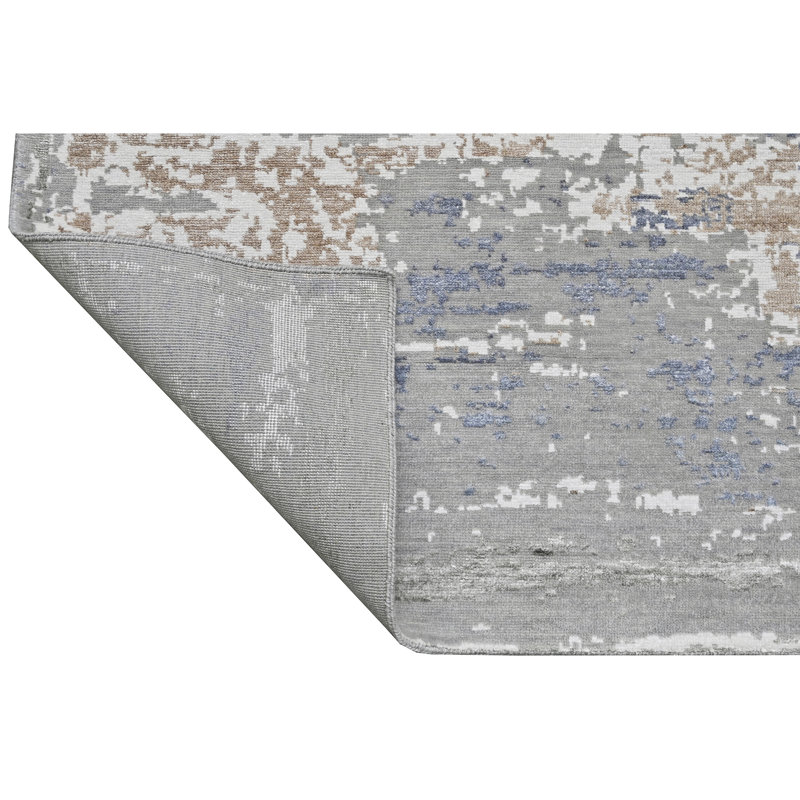 High-Quality Hand-Knotted Silver And Grey Area Rug