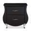 Table de chevet Kamaryn en similicuir noir et pieds en acier chromé, H 24,38 po x l 25,16 po x P 16,19 po-1441500754