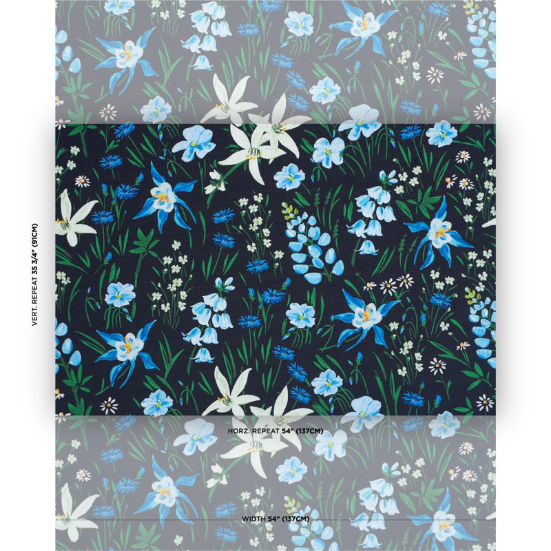 Schumacher X Patrick Mele Oz Floral Fabric, Black