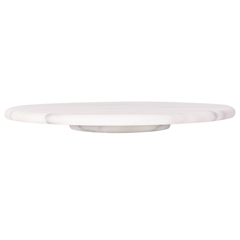 White Marble Round Lazy Susan, 12-inch