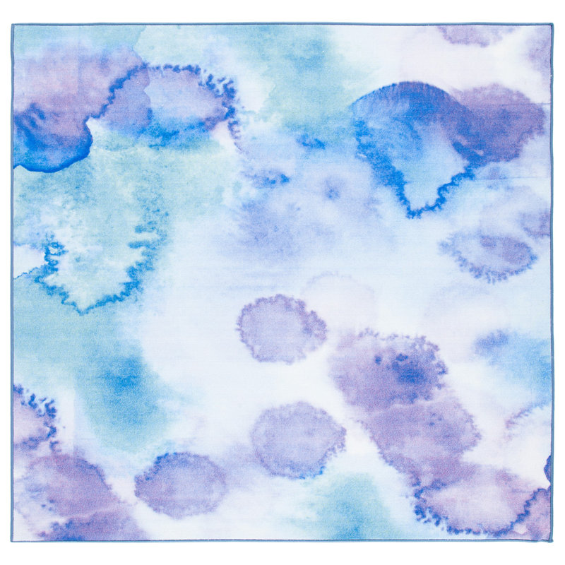 Darius Performance Machine Washable Abstract Rug, Square 6'7"