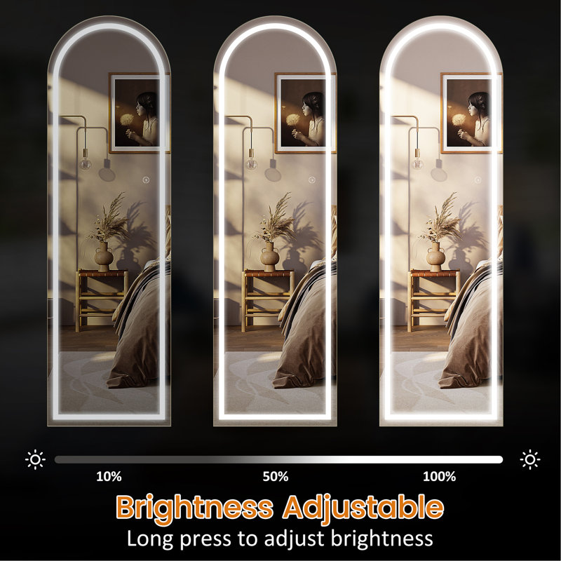 Charming Standing Mirror With Graceful Arch Design And User-Friendly Installation