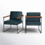 Fauteuil ergonomique moderne en similicuir avec base en métal Avelina-89059652