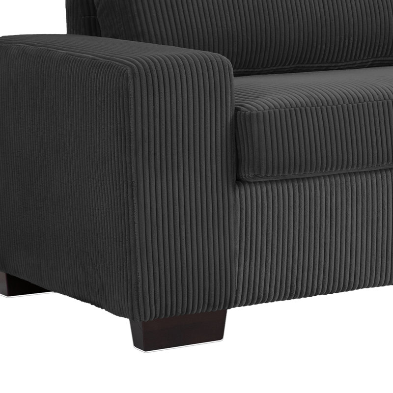 203.2Cm Square Arms Sofa, Grey