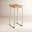 Tabouret de bar et de bar en bois de manguier massif Barlow-1832986258