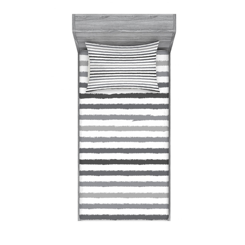 Microfiber Striped Sheet Set, Twin XL Sheet Set with Fitted Sheet