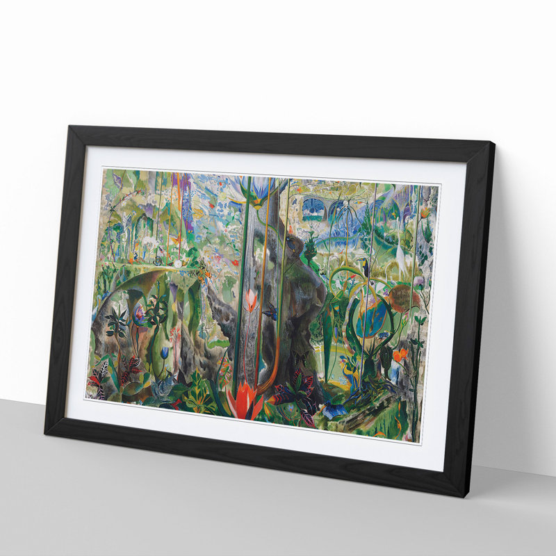 Tree of My Life by Joseph Stella - Picture Frame Painting, 27cm H x 36cm W x 2cm D, Black