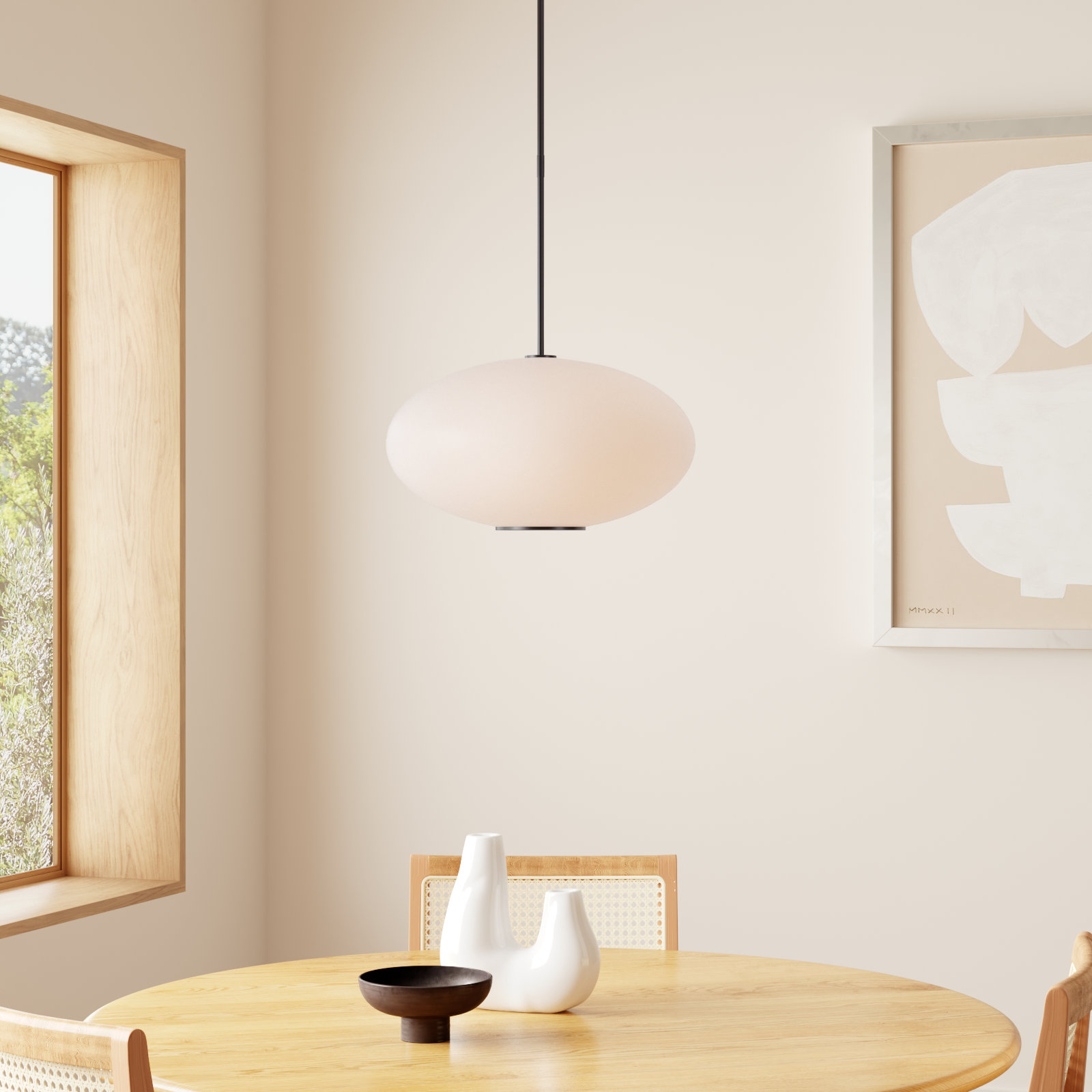 Illusion Dimmable Single Light Pendant, Black, 3500K