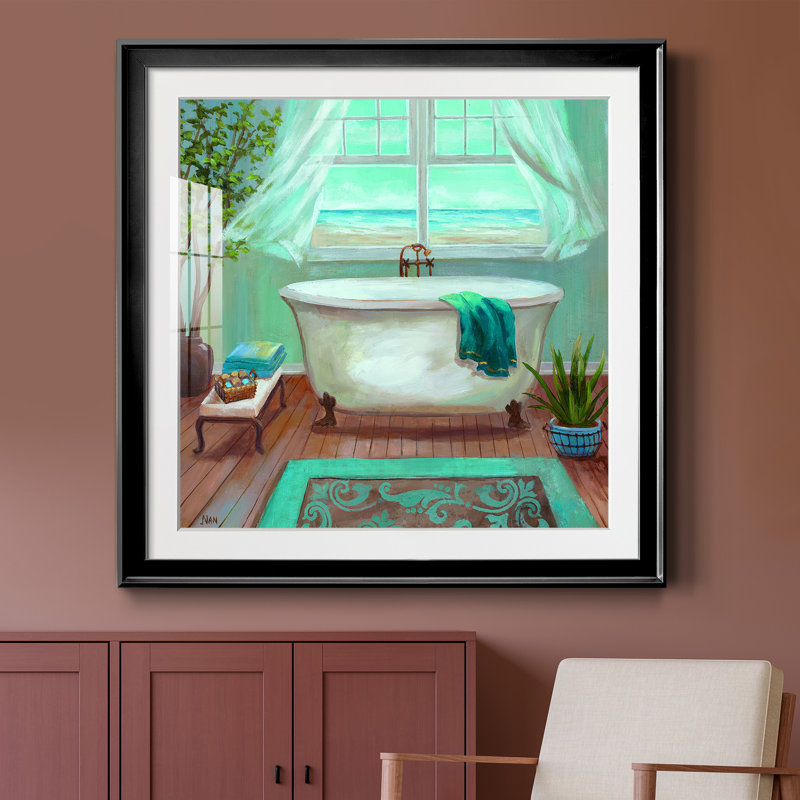 Douce brise I - peinture encadrée, Papier encadré noir, H 26,5 po x l 26,5 po x P 1,5 po
