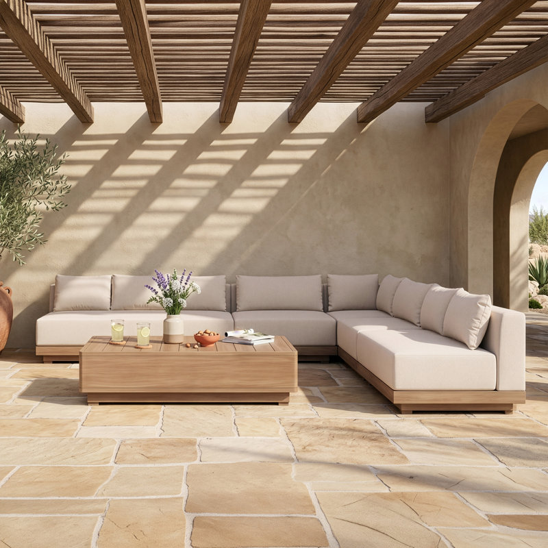 Canapé modulaire d'extérieur Solace, 8, Beige, Right Hand Facing