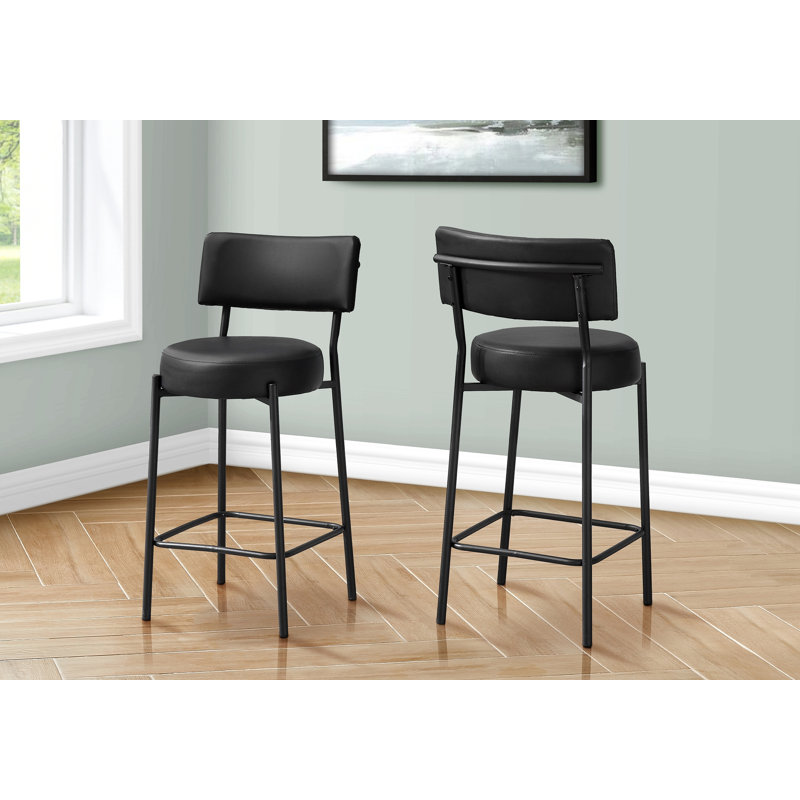 2Pcs Barstool, Counter Height, Kitchen, Leather Look