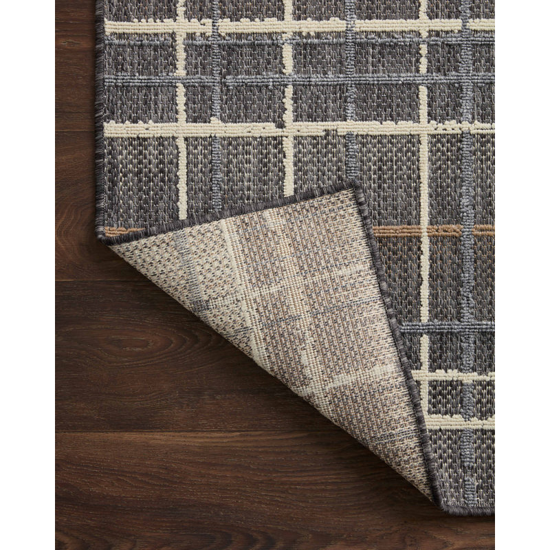 Tapis d'intérieur / extérieur gris anthracite / multicolore Pesina II, Tapis de couloir 2 pi 3 po x 7 pi 7 po