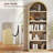 Abdulkareem 76"H Arched Bookcase 5-Shelf Open Front Storage Bookcase with 2 Adjustable Shelves for Living Room Corner, Bookshelf Utility Storage Cabinet, Coastal Oak-695805004