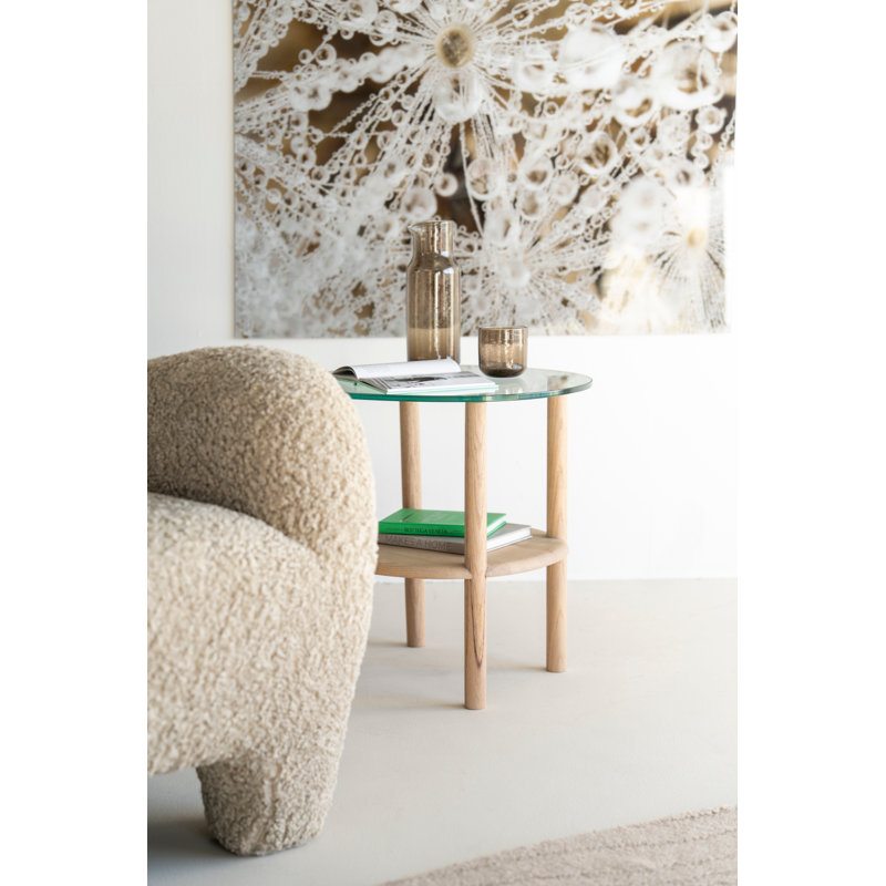 Cleo Glass End Table, Natural
