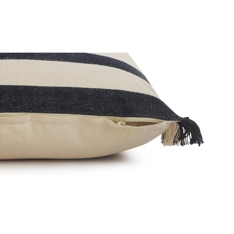 Fringed Cotton Throw Pillow