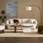 47.2'' Modern Travertine-Style Coffee Table, Oval Walnut Finish Geometric Coffee Table