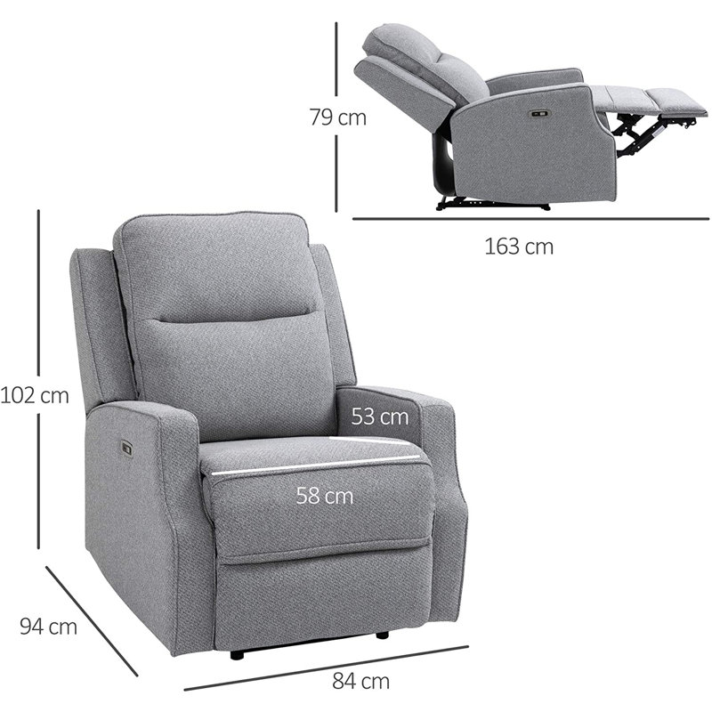 Eckart 84cm Wide Standard Recliner, Grey