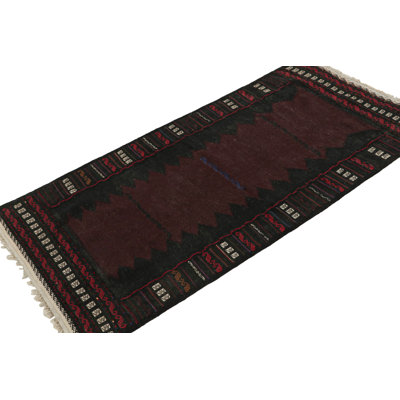 One-of-a-Kind 2'8" X 5'1" 1950s Wool Area Rug