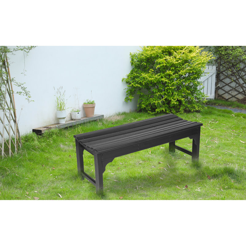 Patio Bench - 500Lbs Capacity, Black, Materials, Weather , Easy Setup Outdoor Protected, 2 Person, Black, Black