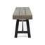 Banc de patio extérieur en bois d'acacia, gris / métal rustique