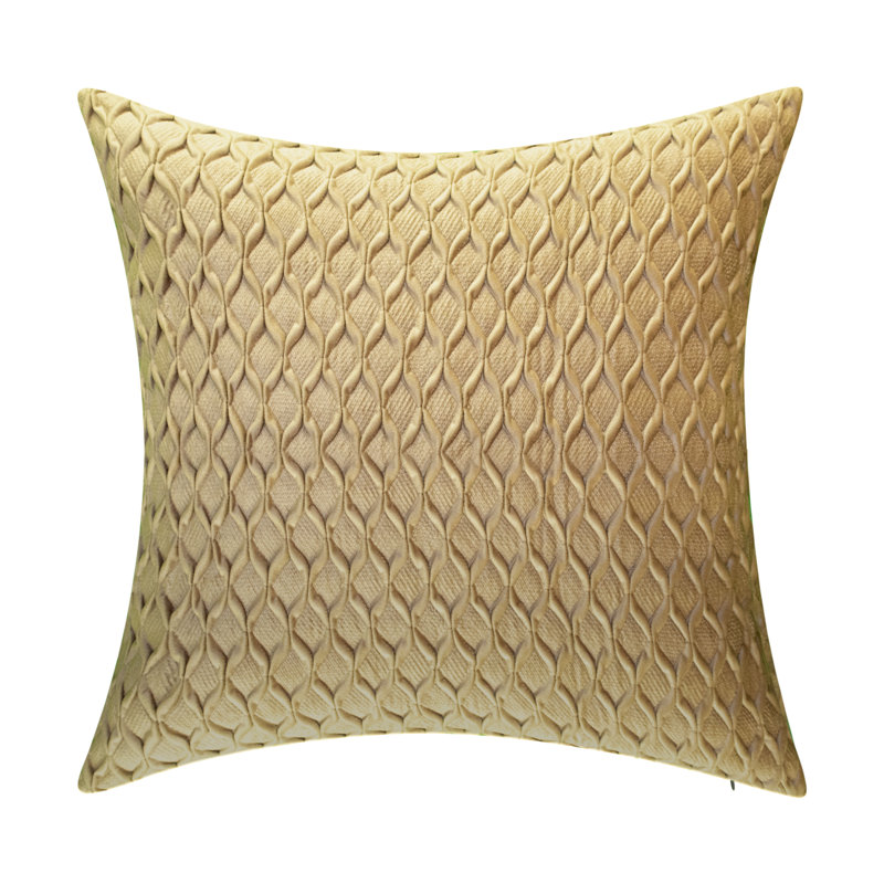 Coussin décoratif en velours et plumes, Taupe