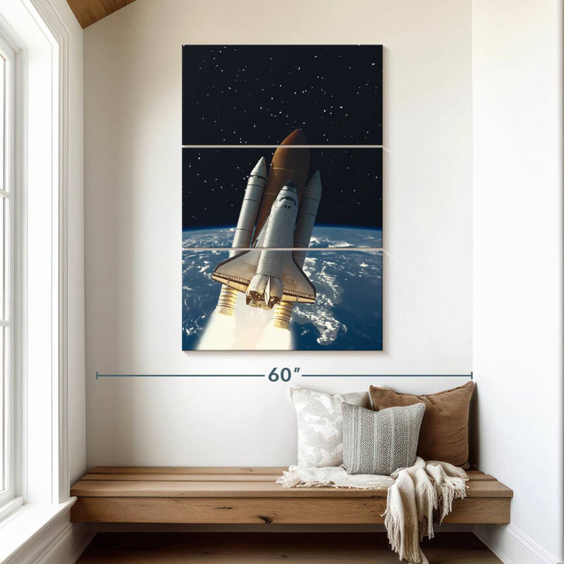 Fusée Oberle vers l'espace, H 50 po x l 32 po